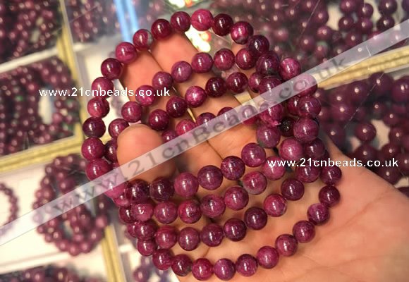 CGB2511 7.5 inches 7mm round ruby zoisite beaded bracelets