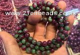 CGB2519 7.5 inches 8mm round ruby zoisite beaded bracelets