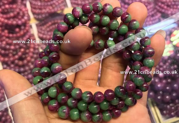 CGB2519 7.5 inches 8mm round ruby zoisite beaded bracelets