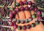 CGB2524 7.5 inches 14mm round ruby zoisite beaded bracelets