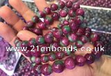 CGB2527 7.5 inches 9mm round ruby zoisite beaded bracelets