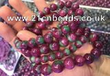 CGB2530 7.5 inches 12mm round ruby zoisite beaded bracelets