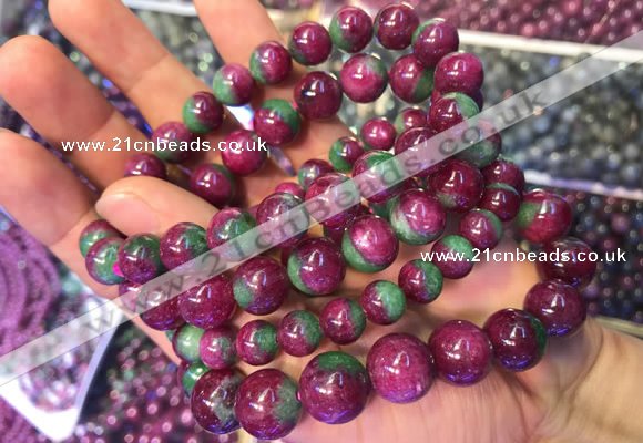 CGB2530 7.5 inches 12mm round ruby zoisite beaded bracelets