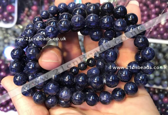 CGB2532 7.5 inches 6mm round sapphire gemstone beaded bracelets