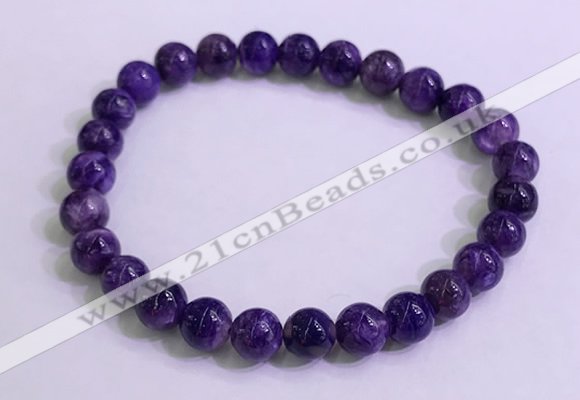 CGB2560 7.5 inches 7mm round charoite gemstone beaded bracelets