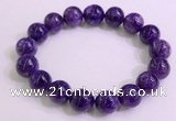 CGB2573 7.5 inches 12mm round charoite gemstone beaded bracelets