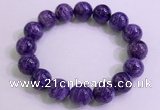 CGB2574 7.5 inches 13mm round charoite gemstone beaded bracelets