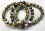 CGB2600 7.5 inches 9mm round natural pietersit beaded bracelets