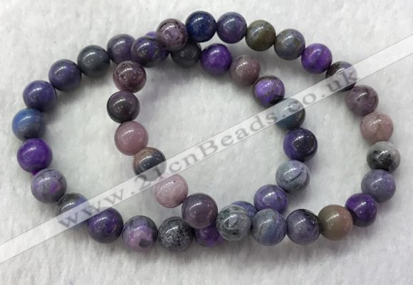 CGB2605 7.5 inches 8mm round natural sugilite beaded bracelets