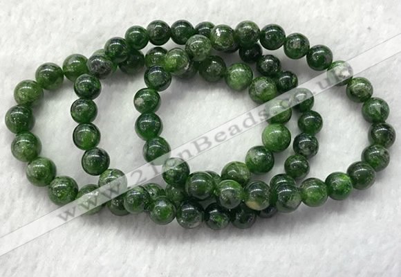 CGB2617 7.5 inches 8mm round diopside quartz beaded bracelets