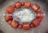 CGB3017 7.5 inches 15*19mm carved tube agate bracelet wholesale