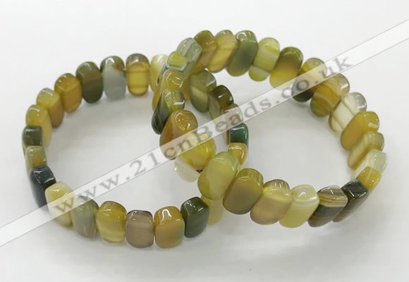 CGB3109 7.5 inches 8*15mm oval agate gemstone bracelets