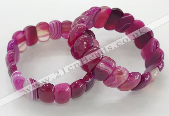 CGB3125 7.5 inches 10*20mm faceted oval agate bracelets