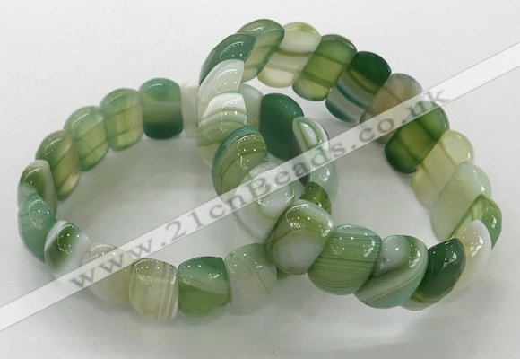 CGB3128 7.5 inches 10*20mm faceted oval agate bracelets