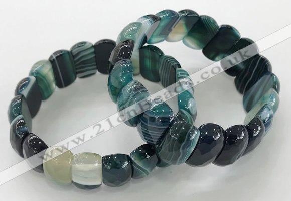 CGB3130 7.5 inches 10*20mm faceted oval agate bracelets