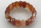 CGB3144 7.5 inches 11*23mm faceted oval agate bracelets