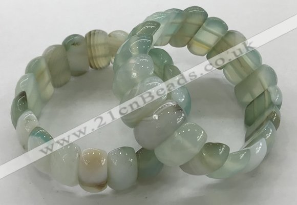 CGB3146 7.5 inches 11*23mm faceted oval agate bracelets