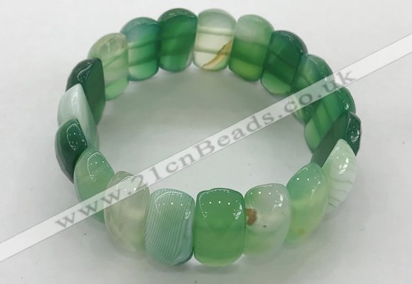 CGB3148 7.5 inches 11*23mm faceted oval agate bracelets