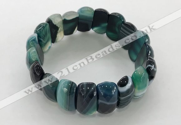 CGB3149 7.5 inches 11*23mm faceted oval agate bracelets