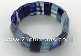 CGB3157 7.5 inches 11*23mm faceted rectangle agate bracelets