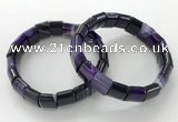 CGB3166 7.5 inches 12*15mm rectangle agate bracelets wholesale