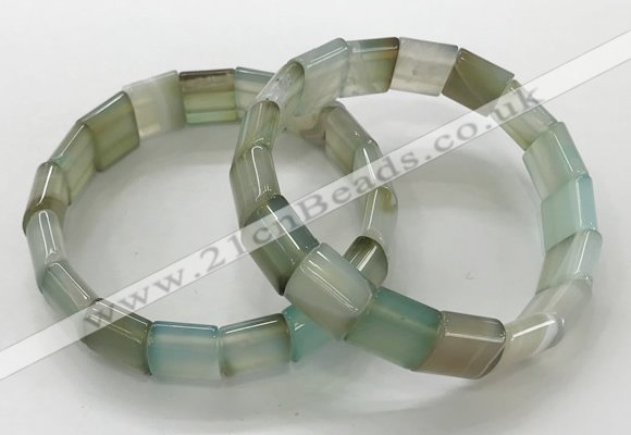 CGB3172 7.5 inches 12*15mm rectangle agate bracelets wholesale