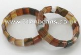CGB3176 7.5 inches 12*15mm rectangle agate bracelets wholesale