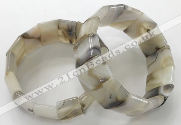 CGB3185 7.5 inches 15*25mm rectangle agate bracelets wholesale