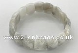 CGB3227 7.5 inches 12*20mm oval grey agate gemstone bracelets