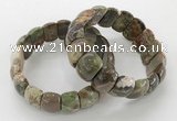 CGB3228 7.5 inches 12*20mm oval rainforest agate bracelets