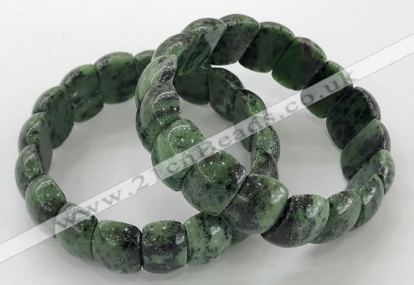 CGB3230 7.5 inches 12*20mm oval ruby zoisite bracelets