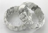 CGB3258 7.5 inches 12*25mm oval white howlite bracelets