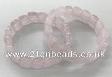 CGB3265 7.5 inches 10*15mm faceted marquise rose quartz bracelets