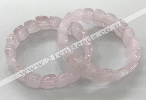 CGB3265 7.5 inches 10*15mm faceted marquise rose quartz bracelets