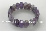 CGB3311 7.5 inches 10*20mm faceted oval amethyst bracelets