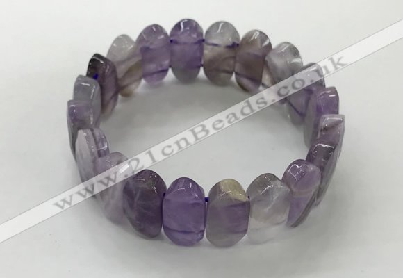 CGB3311 7.5 inches 10*20mm faceted oval amethyst bracelets