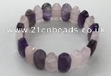 CGB3312 7.5 inches 10*20mm faceted oval mixed quartz bracelets