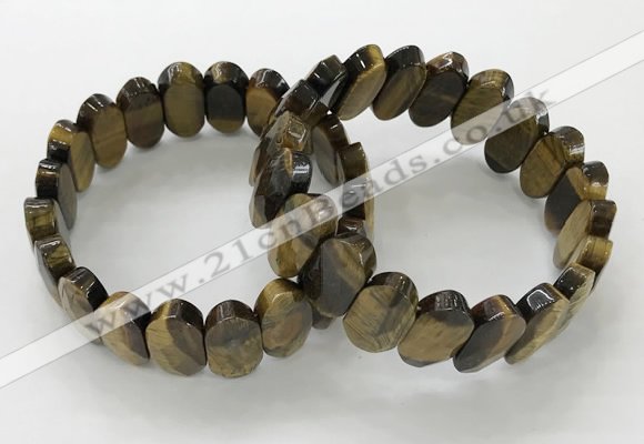 CGB3320 7.5 inches 10*20mm faceted oval yellow tiger eye bracelets