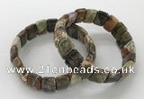 CGB3334 7.5 inches 10*15mm rectangle rainforest agate bracelets