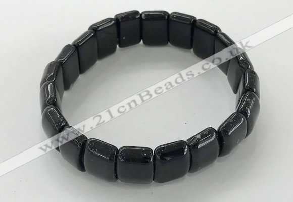 CGB3335 7.5 inches 10*15mm rectangle black agate bracelets