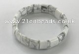 CGB3336 7.5 inches 10*15mm rectangle white howlite bracelets