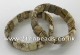 CGB3337 7.5 inches 10*15mm rectangle picture jasper bracelets