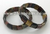 CGB3341 7.5 inches 10*15mm rectangle mixed tiger eye bracelets