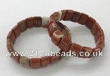 CGB3342 7.5 inches 10*15mm rectangle red jasper bracelets