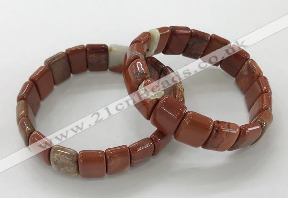 CGB3342 7.5 inches 10*15mm rectangle red jasper bracelets