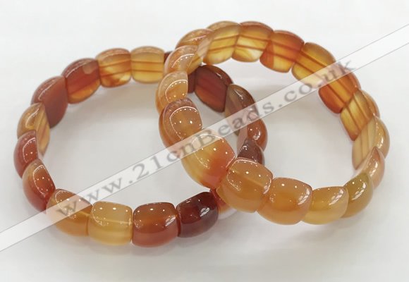CGB3372 7.5 inches 10*15mm oval red agate bracelets