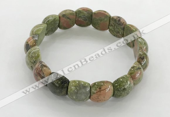 CGB3376 7.5 inches 10*15mm oval unakite bracelets wholesale