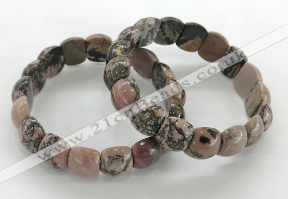 CGB3378 7.5 inches 10*15mm oval rhodonite bracelets wholesale