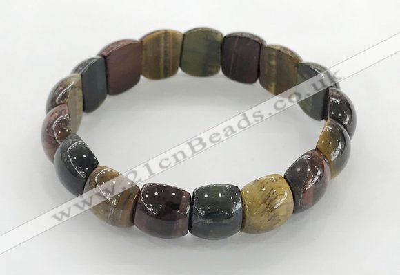 CGB3381 7.5 inches 10*15mm oval mixed tiger eye bracelets