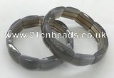 CGB3407 7.5 inches 15*21mm grey agate gemstone bracelets